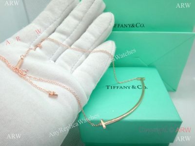Replica T I F F I NY T Smile Necklace 925 Sterling Silver necklace